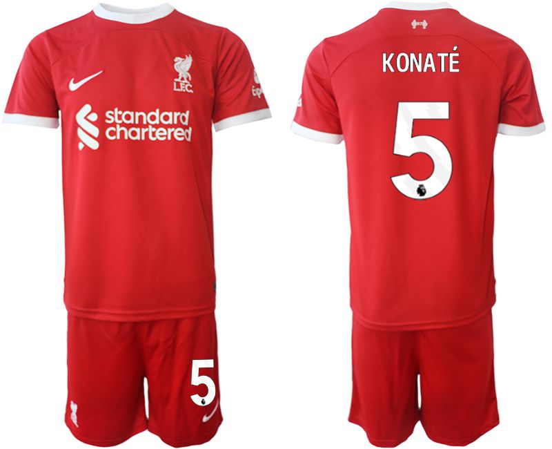 Men 2023-2024 Club Liverpool home red 5 Soccer Jersey